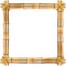 Square brown bamboo border with copy space on white background