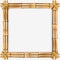 Square brown bamboo border with rope and copy space isolated