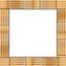 Square brown bamboo frame with copy space on white background