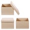 Square brown solid cardboard box isolated