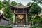 Square building hold a big drum at The Temple of Literature in Hanoi. Constructed in 1070 to honor Confucius and nowadays to celeb