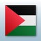 Square button with the national flag of Palestine with the reflection of light. Icon with the main symbol of the country