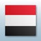 Square button with the national flag of Yemen with the reflection of light. Icon with the main symbol of the country