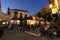 Square with cafes in Estepona, Spain