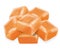 Square candy caramel with clipping path
