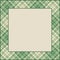 Square card frame for photo, invitation, diploma, certificate with fabric texture border of green and beige colors gingham, tartan