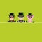 Square Card Ladybug Chimney Sweep And Pig Sunglasses Cylinder Green