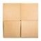 Square cardboard box isolated on white background. Top view