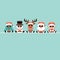 Square Christmas Tree Snowman Reindeer Santa And Wife Sunglasses Turquoise