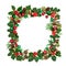 Square Christmas Wreath Decoration with Baubles and Flora