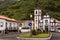 Square with a church, Faial da Terra, Azores