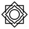 Square circle alchemy icon, outline style