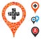 Square Clinic Pointer Icon Vector Mosaic