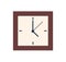 Square Clocks Isolated Wall Watch Showing 5 Oclock