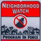 Square Close up of a Neighborhood Watch sign against a blurred background