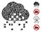 Square Cloud Dissipation Icon Vector Mosaic
