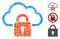 Square Cloud Locked Icon Vector Collage