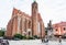 Square of Collegiate church in Wroclaw city