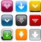 Square color download icons.