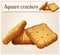Square crackers cookies illustration. Vector icon