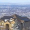 Square crop Luxury homes with view of the vast residential valley and Wasatch Mountains
