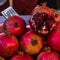 Square crop of pomegranate fruit