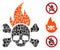 Square Death Fire Icon Vector Collage