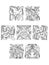 Square decorative celtic motifs of animals and