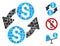Square Dollar Exchange Icon Vector Collage