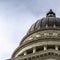 Square Dome and pediment of Utah State Capital building in Salt Lake City against sky