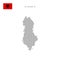 Square dots pattern map of Albania. Albanian dotted pixel map with flag. Vector illustration