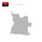 Square dots pattern map of Angola. Angolan dotted pixel map with flag. Vector illustration
