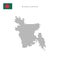 Square dots pattern map of Bangladesh. Bangladeshi dotted pixel map with flag. Vector illustration