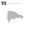 Square dots pattern map of Dominican Republic. Dominican Republic dotted pixel map with flag. Vector illustration