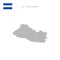 Square dots pattern map of El Salvador. Salvadoran dotted pixel map with flag. Vector illustration