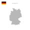 Square dots pattern map of Germany. German dotted pixel map with flag. Vector illustration