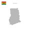 Square dots pattern map of Ghana. Ghanaian dotted pixel map with flag. Vector illustration