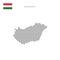 Square dots pattern map of Hungary. Hungarian dotted pixel map with flag. Vector illustration