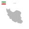 Square dots pattern map of Iran. Iranian dotted pixel map with flag. Vector illustration