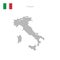 Square dots pattern map of Italy. Italian dotted pixel map with flag. Vector illustration