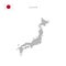 Square dots pattern map of Japan. Japanese dotted pixel map with flag. Vector illustration