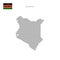 Square dots pattern map of Kenya. Kenyan dotted pixel map with flag. Vector illustration