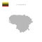 Square dots pattern map of Lithuania. Lithuanian dotted pixel map with flag. Vector illustration