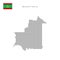 Square dots pattern map of Mauritania. Mauritanian dotted pixel map with flag. Vector illustration