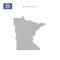 Square dots pattern map of Minnesota. Dotted pixel map with flag. Vector illustration