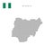 Square dots pattern map of Nigeria. Nigerian dotted pixel map with flag. Vector illustration