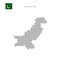 Square dots pattern map of Pakistan. Pakistani dotted pixel map with flag. Vector illustration