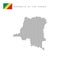 Square dots pattern map of Republic of the Congo. Congolese dotted pixel map with flag. Vector illustration