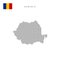 Square dots pattern map of Romania. Romanian dotted pixel map with flag. Vector illustration