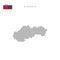 Square dots pattern map of Slovakia. Slovak dotted pixel map with flag. Vector illustration